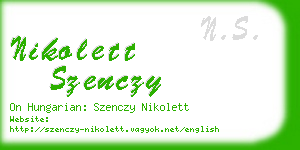 nikolett szenczy business card